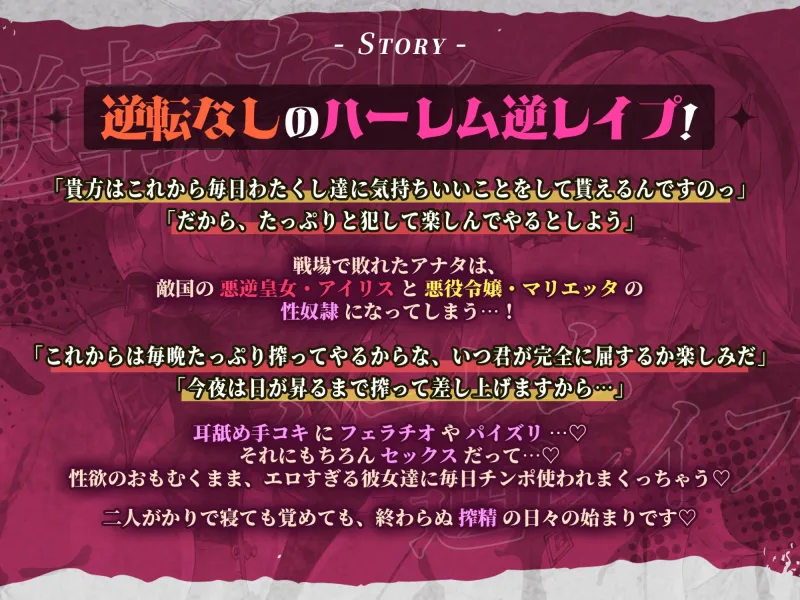 【逆転なし】悪逆皇女と悪役令嬢の捕まったら満足するまで終わらないハーレム逆レイプ【性欲暴走】【堕ち部★LACKプレミアムシリーズ】