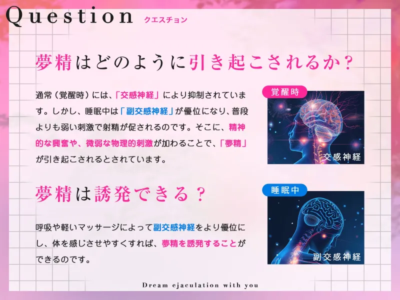 【最新睡眠”脳”科学】キミと夢射精～初心者でもカンタン!聞くだけで気持ちよ～く夢精できちゃうお手軽キット～