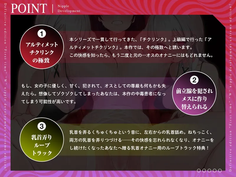 【危険取り扱い注意】四部作最終章!誰でも出来る!決定版「はじめての」「W」乳首開発極限編!【脳内麻薬出っぱなし!乳首中毒確定】