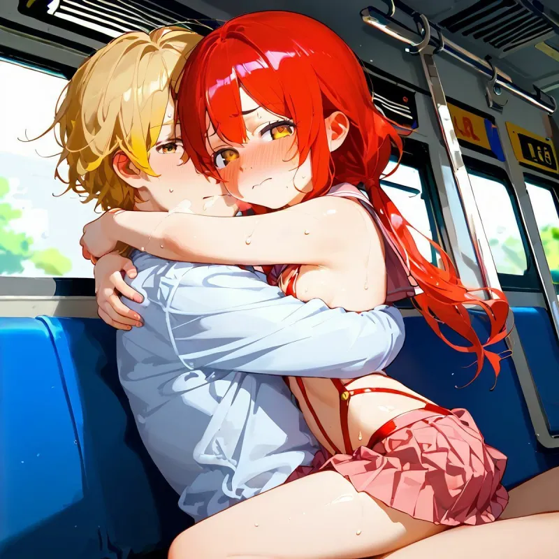 ちっぱい娘、電車痴漢に沼る01