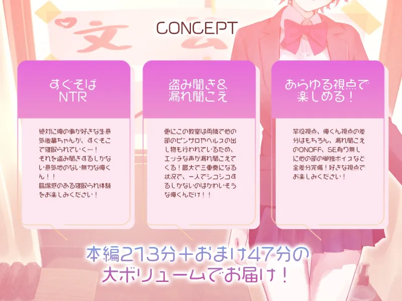 学園祭メンズエステ～絶対俺のことが好きな生意気文芸部後輩ちゃんが裏オプ満載で寝取られちゃう～