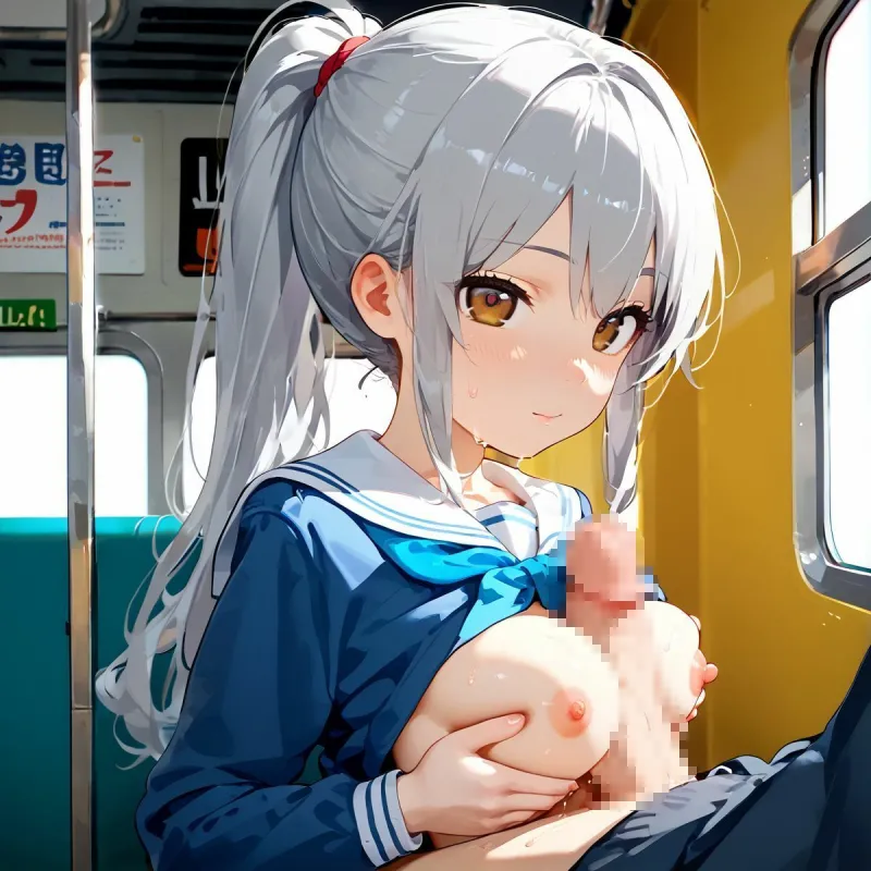 ちっぱい娘、電車痴漢に沼る02