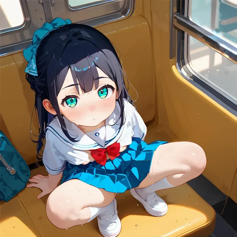 ちっぱい娘、電車痴漢に沼る02