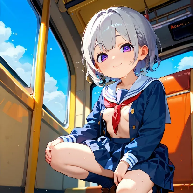 ちっぱい娘、電車●痴に沼る03