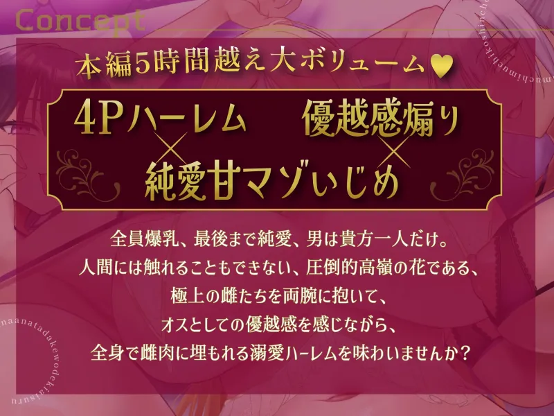 【超ボリューム5時間×早期購入12大特典】三人の爆乳むちむち高身長女神は、みんな”貴方だけ”を溺愛する【4P愛されハーレム逆レ】