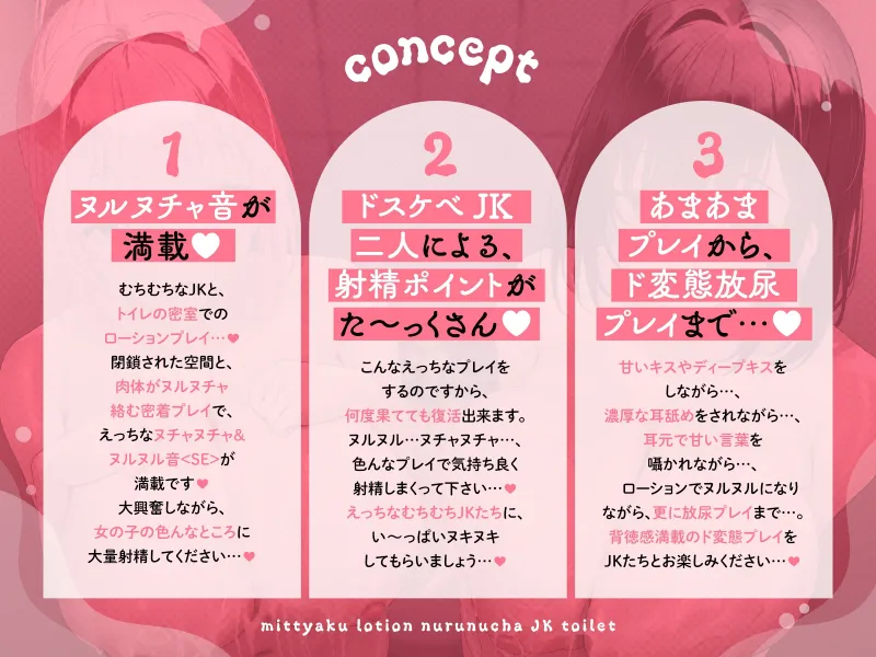 【ヌルヌル＆ヌチャヌチャ音が満載♡】密着ローション♡ヌルヌチャJKトイレ