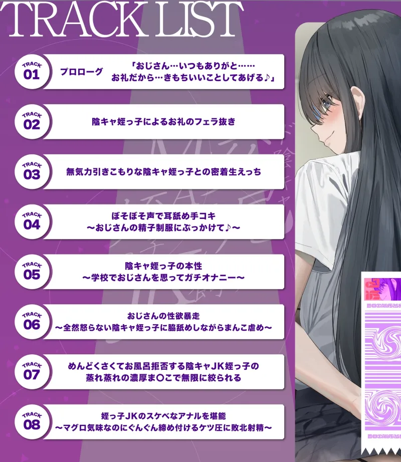 【純愛×背徳】ド陰キャなのに交尾レベルMaxな姪っ子JKを飼う～無気力ぼそぼそ声＆お風呂拒否で蒸らした雌穴で無限におちんぽを絞られる～【おじさん大好き♪】