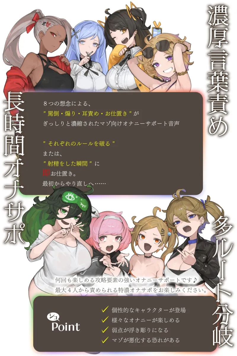 【10時間超え↑ウルトラボリューム】【マゾ向け】8つの想念-クリアできるまでループから抜け出せない?破滅覚悟のルート分岐オナサポ【KU100 高音質】