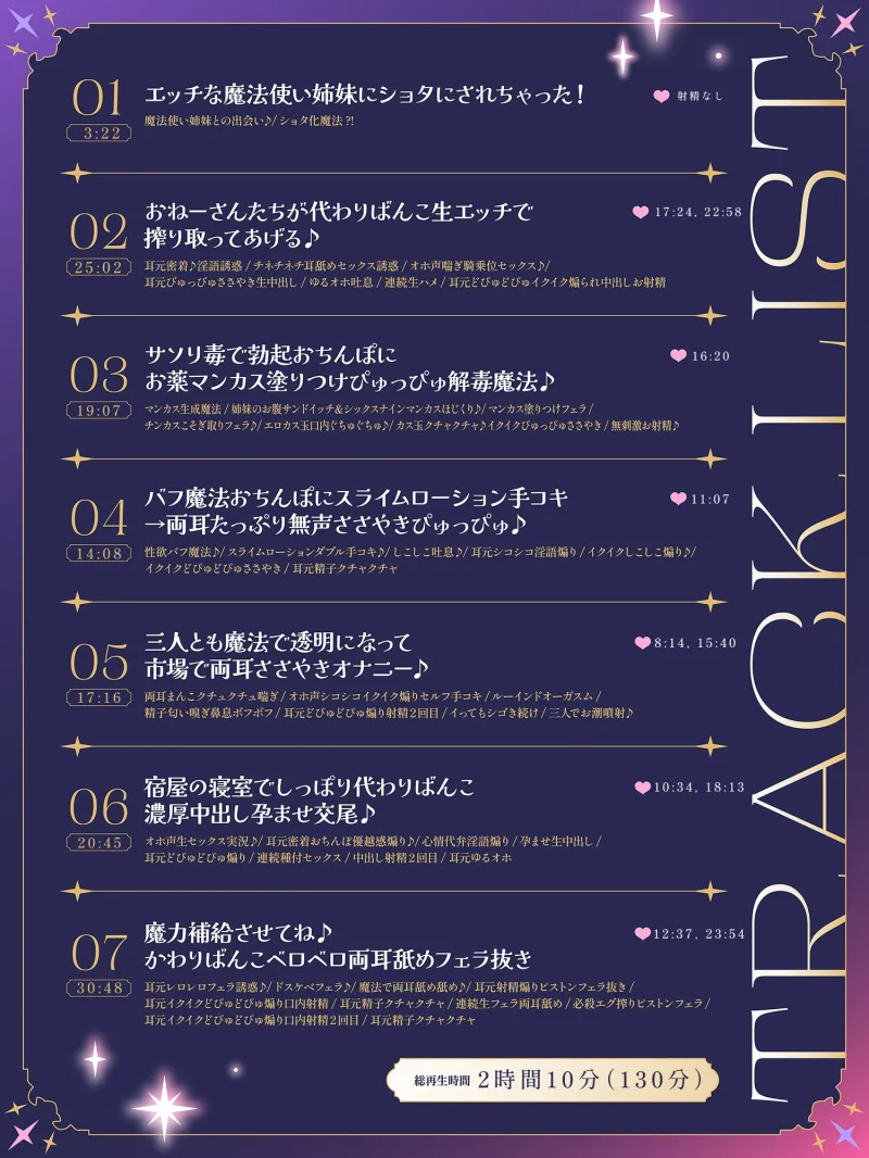 【全トラックヒロイン二人♪】あなたを魔法で童貞ショタにしておちんぽヌキヌキしてくる淫乱魔法使い姉妹【高速無声ささやき/オホ声】