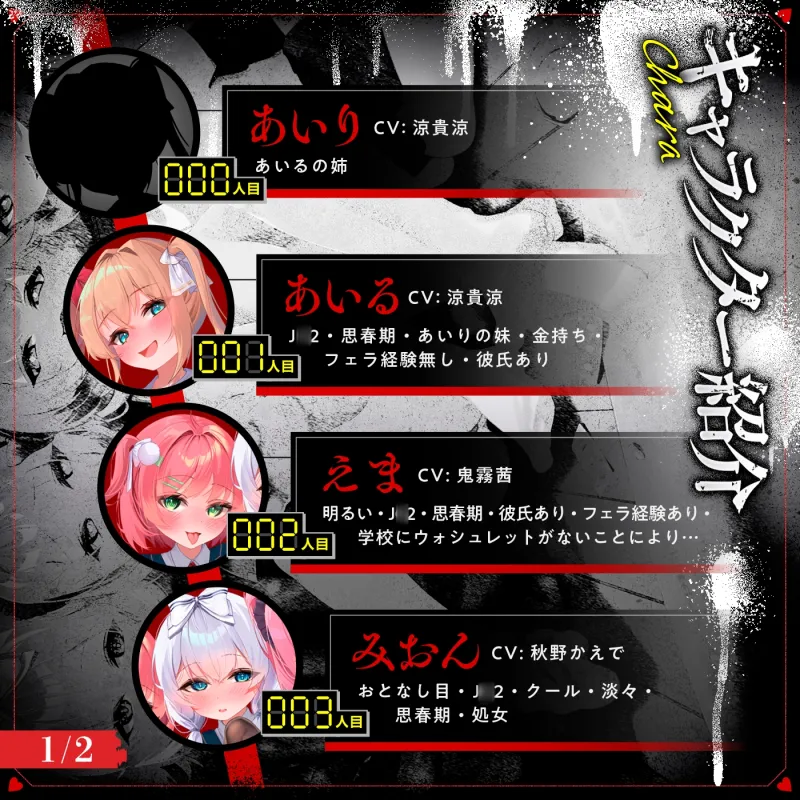 【無声喘ぎ×逆輪姦×強制ハーレム】ヤリ部屋シェアチンポ～思春期J○編～【数珠繋ぎ】